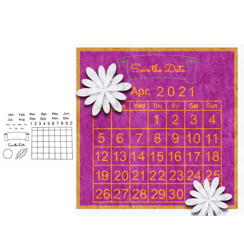 

Calendar Clear Stamps for DIY Scrapbooking Card Making Photo Album Crafts transparent silicone seal Decoration New Rubber Stamps