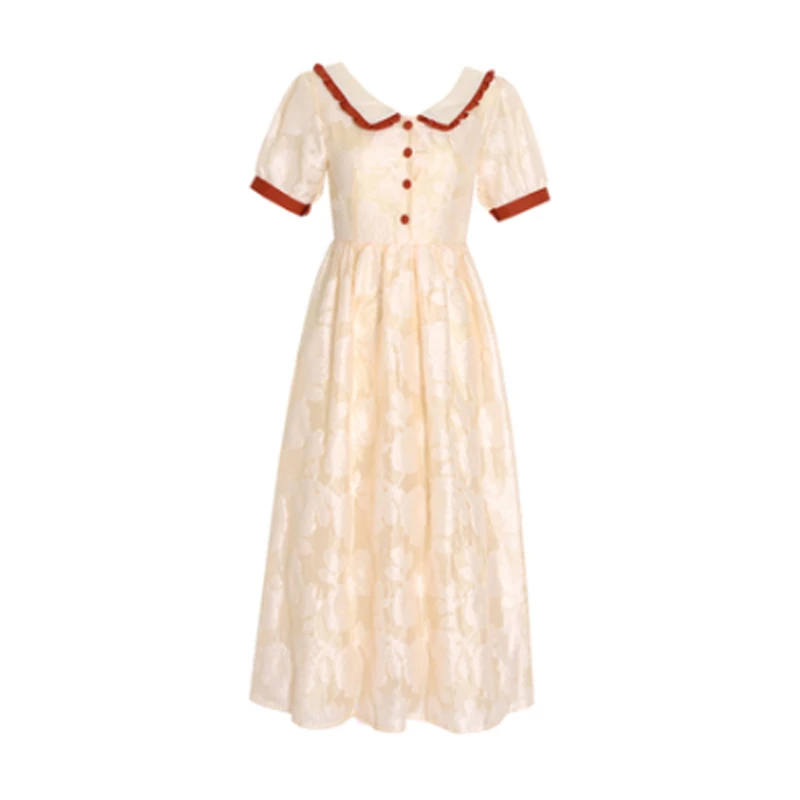 

2021 Summer Women Sweet Vintage Elegant Button Evening Party Dress French Gentle Wind Fairy Temperament Fashion Dress Vestidos