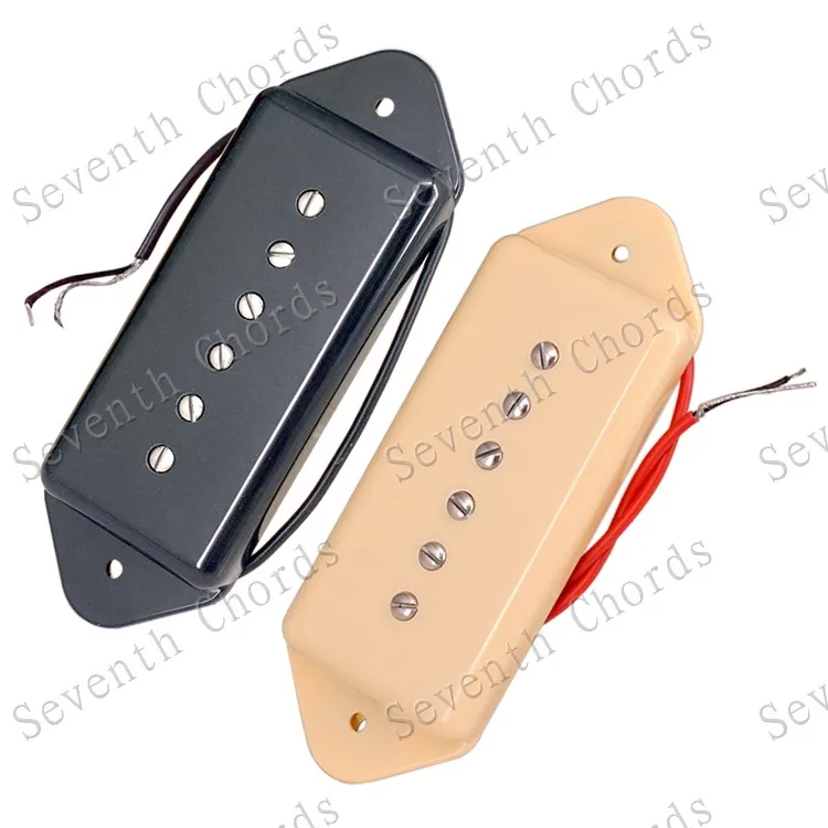 A Set 2 Pcs Dog ear P90 Style 6 String Pickup for Electric guitar - Black