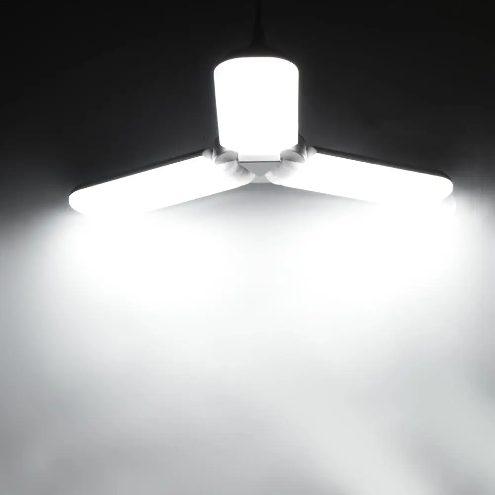 

60W E27 LED Bulb SMD2835 Super Bright Foldable Fan Blade Angle Adjustable Ceiling Lamp Home Energy Saving Lights