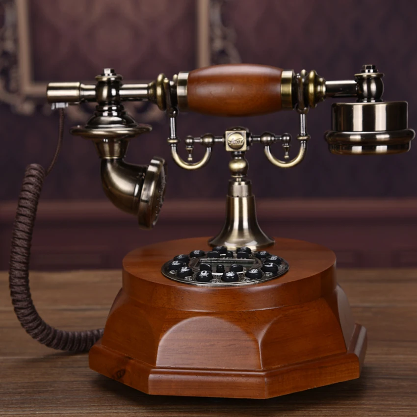 

Antique Telephone, Button Dial Vintage Telephone Classic European Retro Landline Telephone with Caller ID for Home Decoration