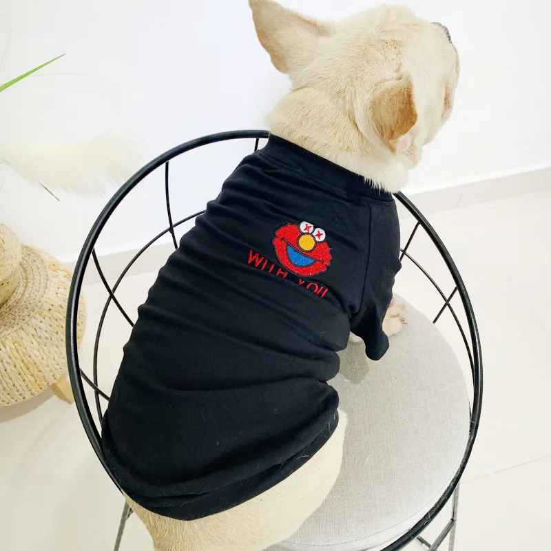 

Весенняя хлопковая крутая футболка с французским бульдогом летняя одежда для маленьких собак Одежда для чихуахуа свитер костюм для мопса ...