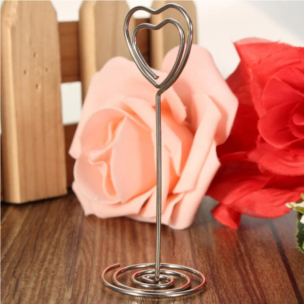 

10pcs Place Holder Heart Shape Wedding Party Favor Clips (Silver)