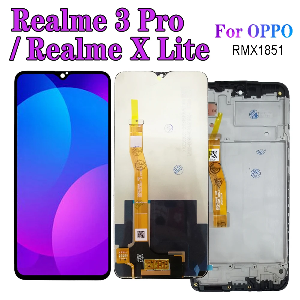 ЖК-дисплей Realme 3 Pro для OPPO Realme X Lite, ЖК-дисплей RMX1851, экран с рамкой, сенсорный дигитайзер в сборе, Замена ЖК-дисплея 6,3 