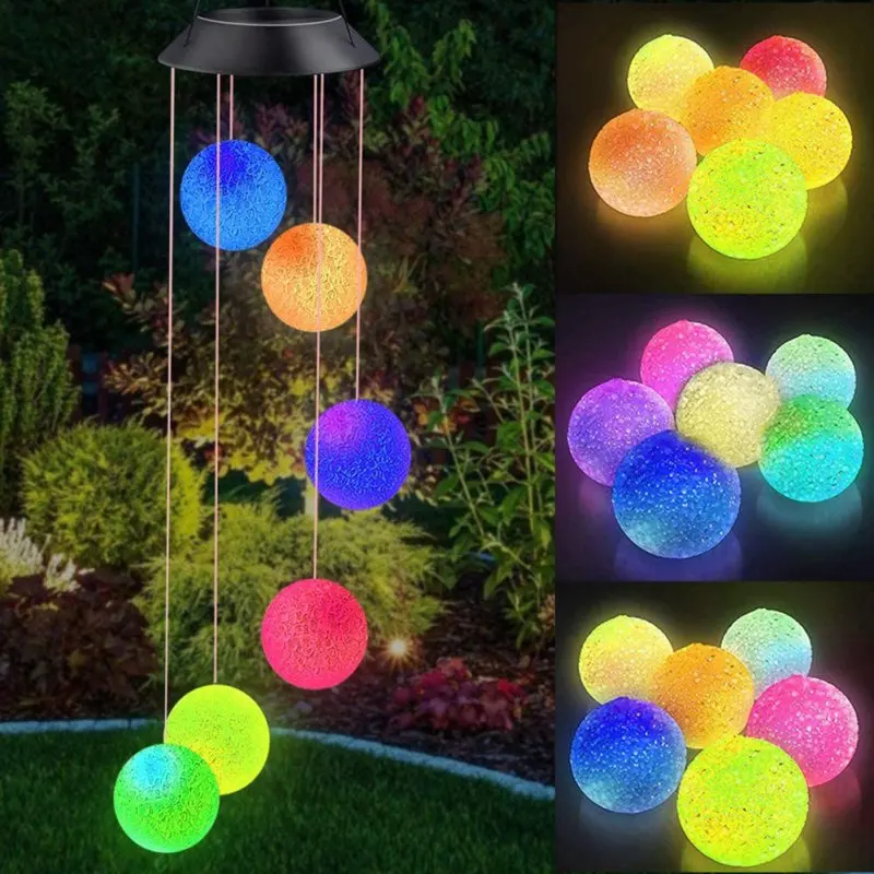 

LED Solar Wind Chime Lamp Outdoor LED Garden Decoration Colorful Windchime Lamp for Home Patio Night Light