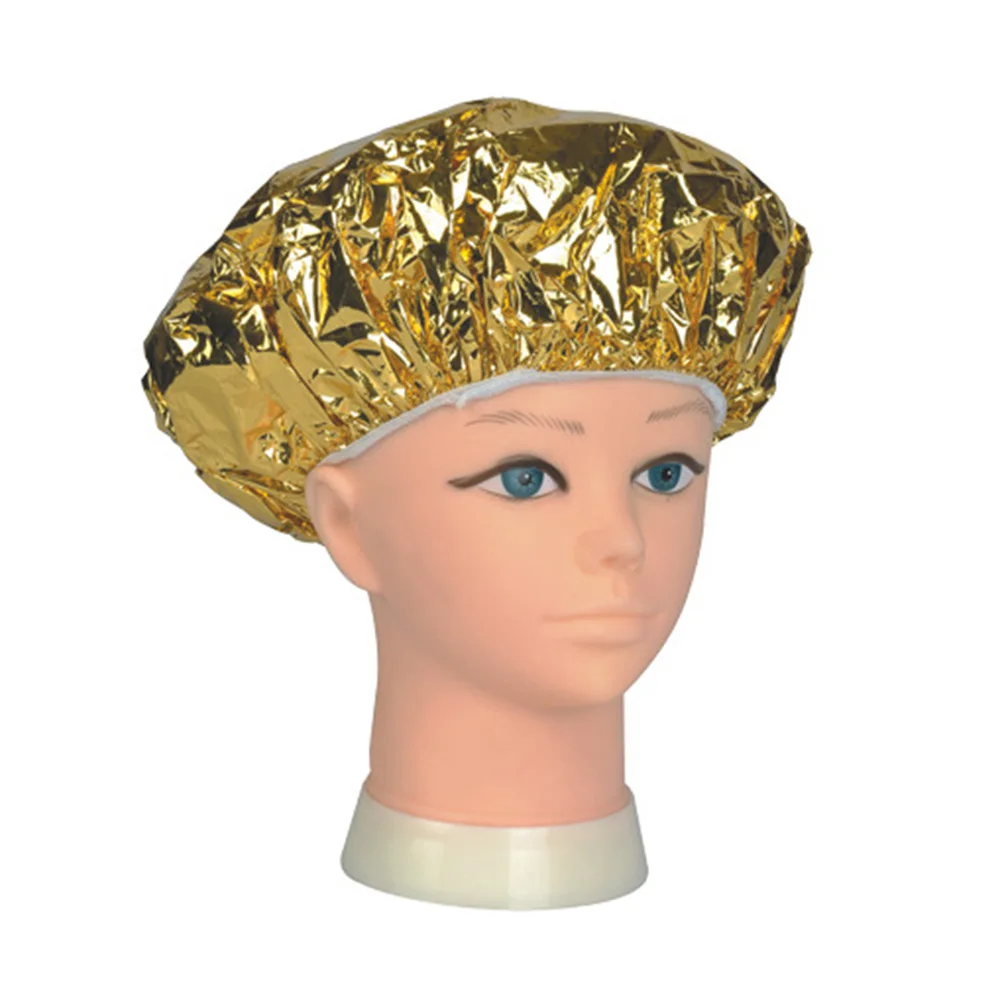 

4Pcs Shower Cap Heat Insulation Aluminum Foil Hat Elastic Bathing Cap For Women Hair Salon Bathroom