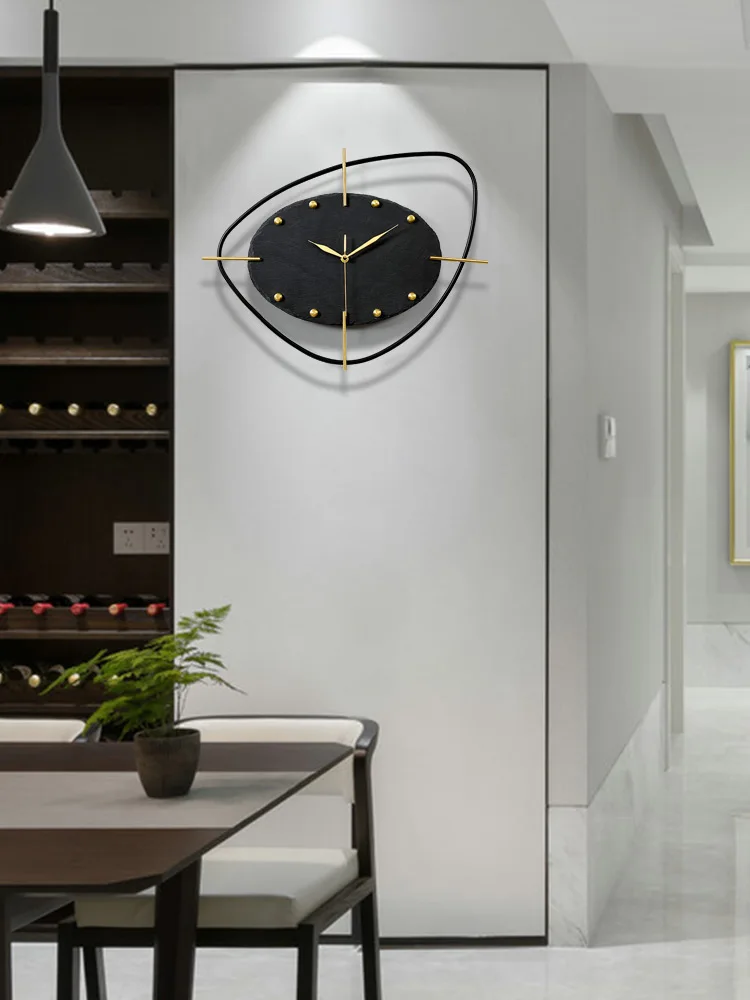 Современные креативные настенные часы металлические мраморные 3d домашний декор