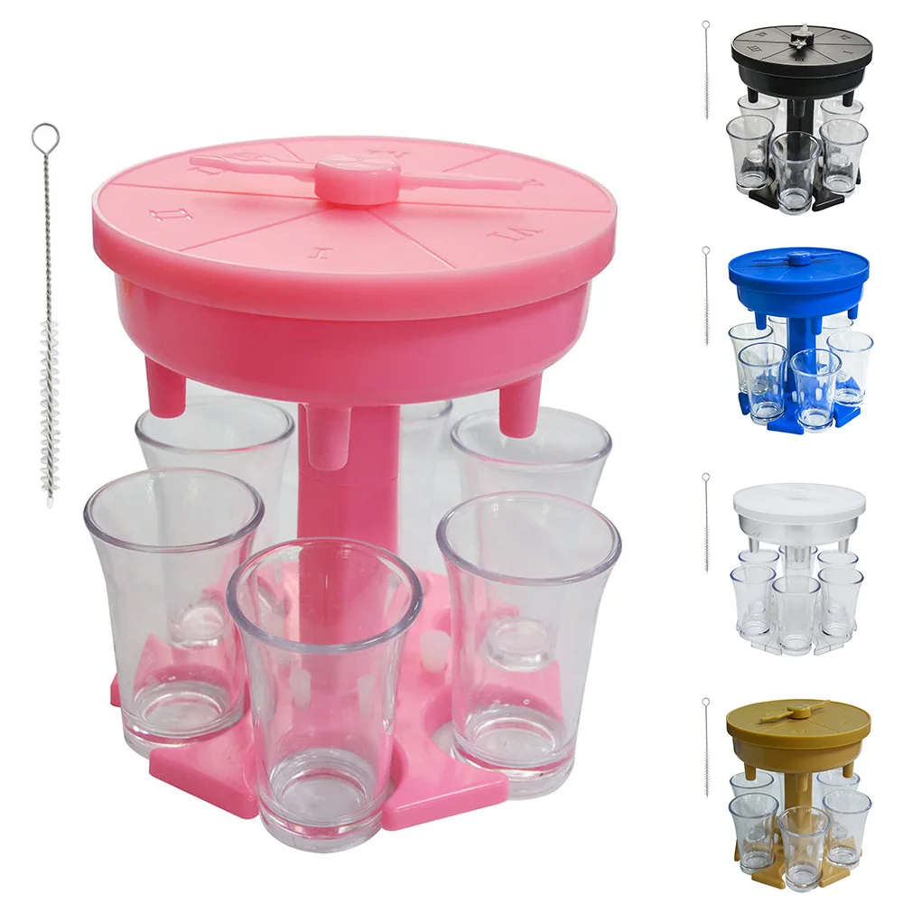 

6 Shot Glass Dispenser And Holder Filling Liquids Dispenser Party Gifts Bar Accessory With 6 Shot Glass