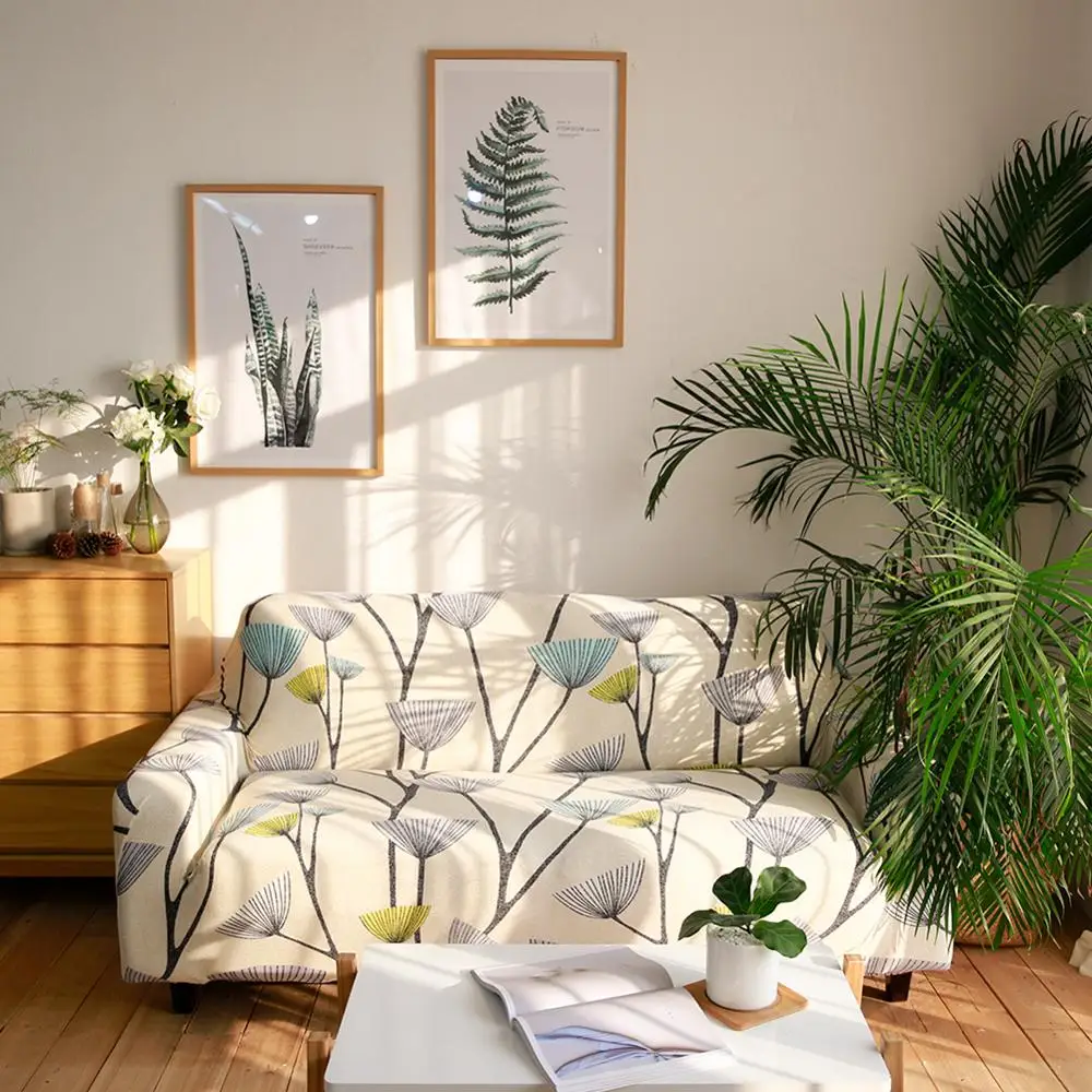 

Stretch Slipcovers Sectional Elastic Stretch Sofa Cover for Living Room Printed Couch Cover L shape Armchair Cover 1/2/3 seater