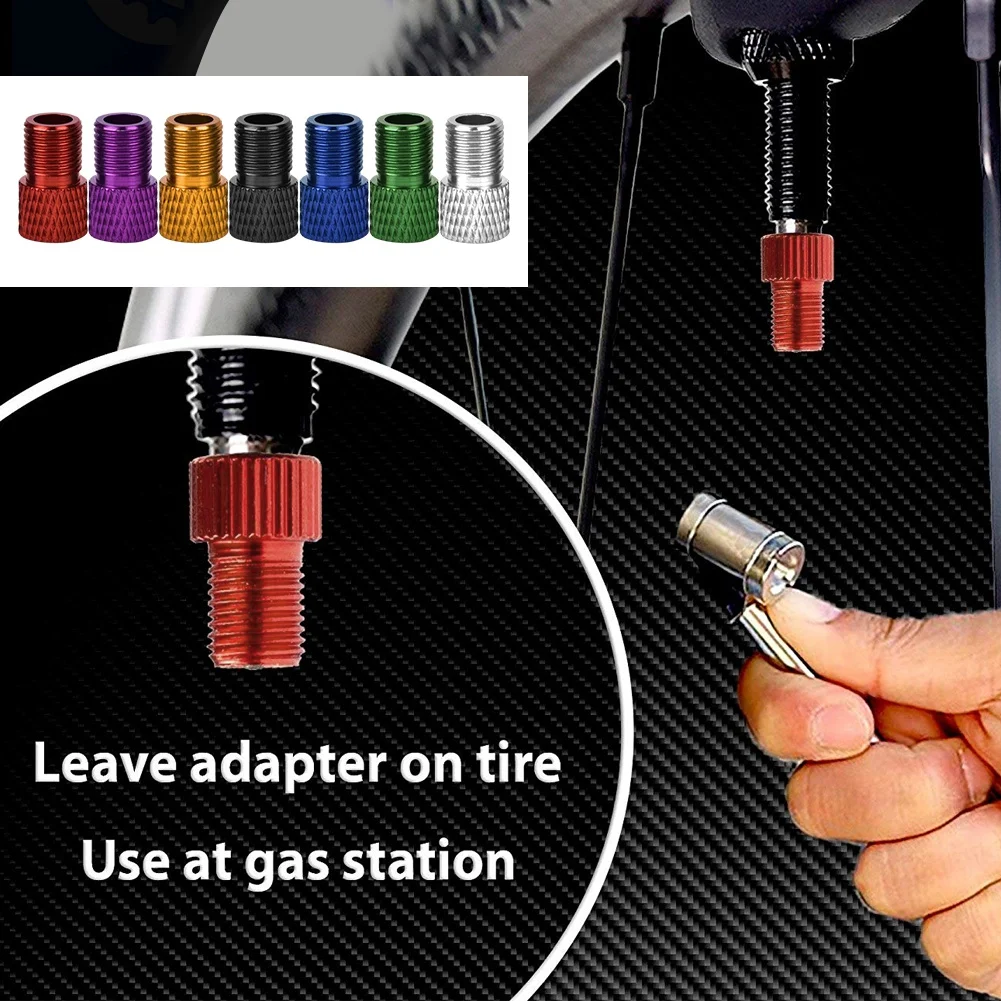 7 Pcs Portable High Quality Aluminum Alloy And Rubber Ring Adapter Bicycle Inflator Valves For Road Bike Fixed Gear | Спорт и