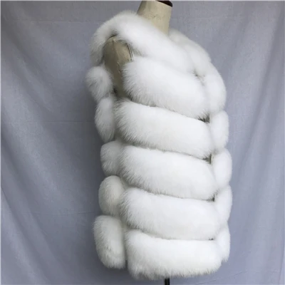 White MAOMAOFUR жилет из натурального меха женский жилет из натурального Лисьего меха без рукавов Женская куртка Верхняя одежда весенний жилет из натурального Лисьего меха для девочек - Цвет: White