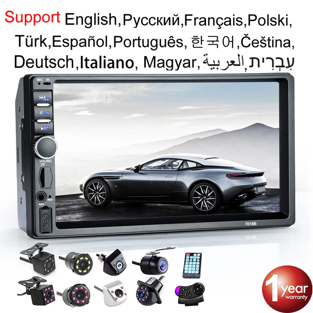 Автомагнитола 2 Din мультимедийный плеер с сенсорным экраном HD 7 дюймов MP5 Bluetooth USB TF