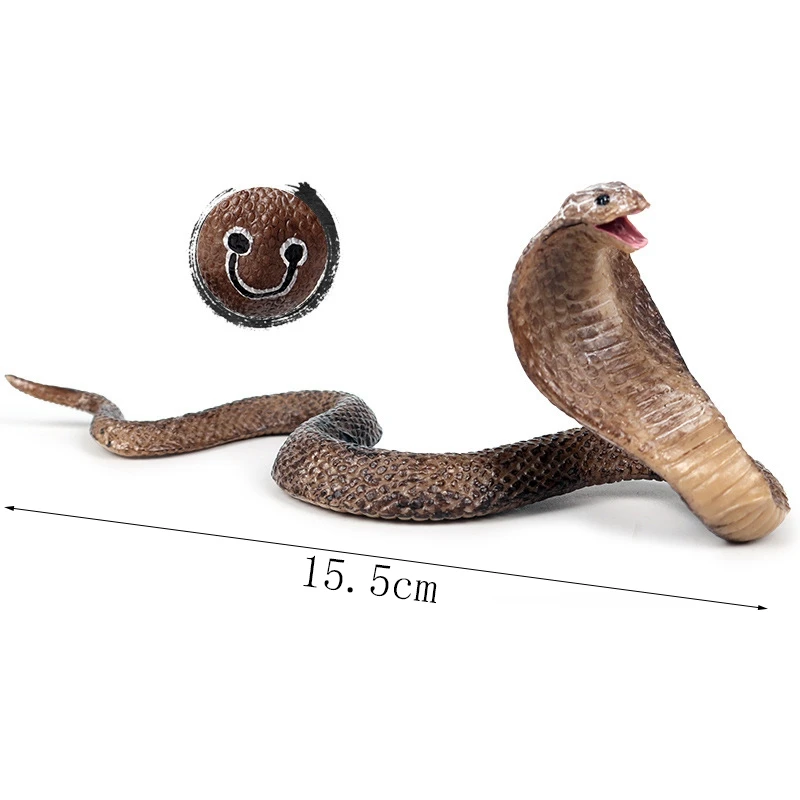 Simulation Reptile Model Cobra Snake Amphibious Spectacles Kingsnake Tidy Toy Ornaments |