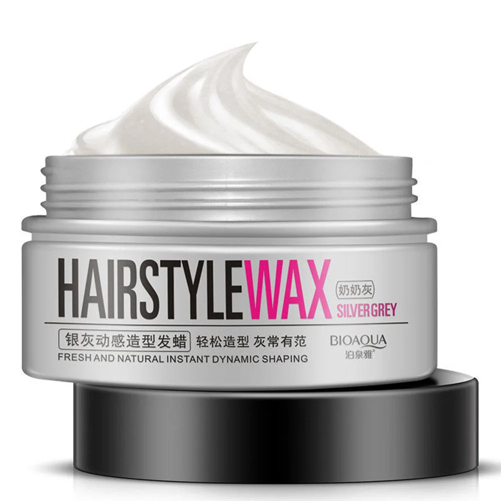 

New Hot BIOAQUA Granny Grey Wax Silver Grey Dynamic Wax HairGel Water Hair Styling Products SMR88