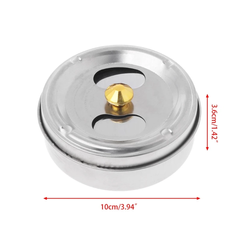 

Stainless Steel Round Revolving Ashtray Rotation Enclosed Lid Hotel Home Gadgets P15D