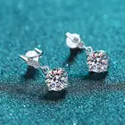 Новое поступление, бриллиантовые серьги с бриллиантом диагональю 0,5-1 карат, висячие серьги с муассанитом разных цветов, высококачественные серьги с драгоценным камнем для девочек