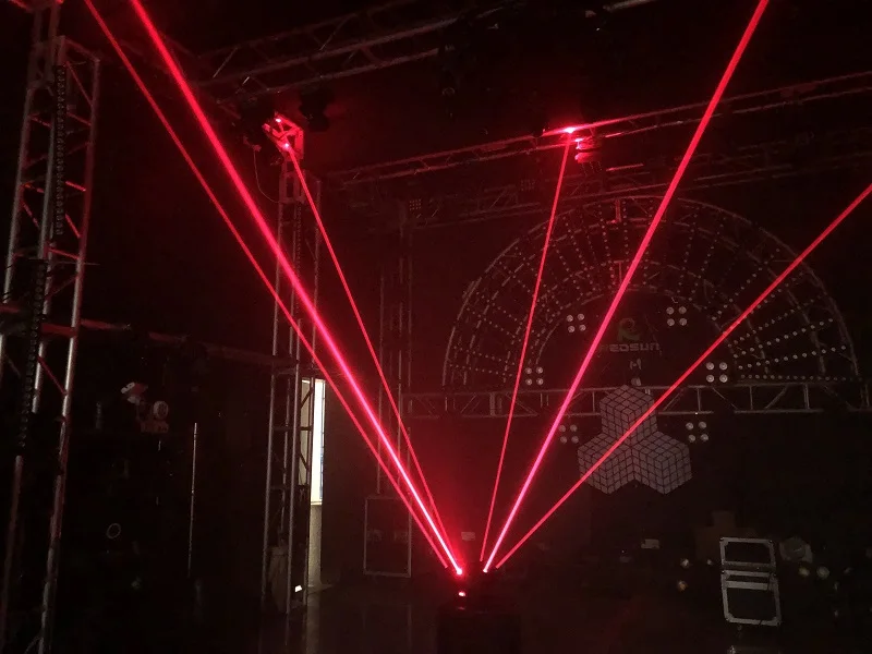 red laser Новая модель полноцветный 6 головок умный луч лазерный движущаяся головка светильник для ночного клуба события шоу - Цвет: red laser