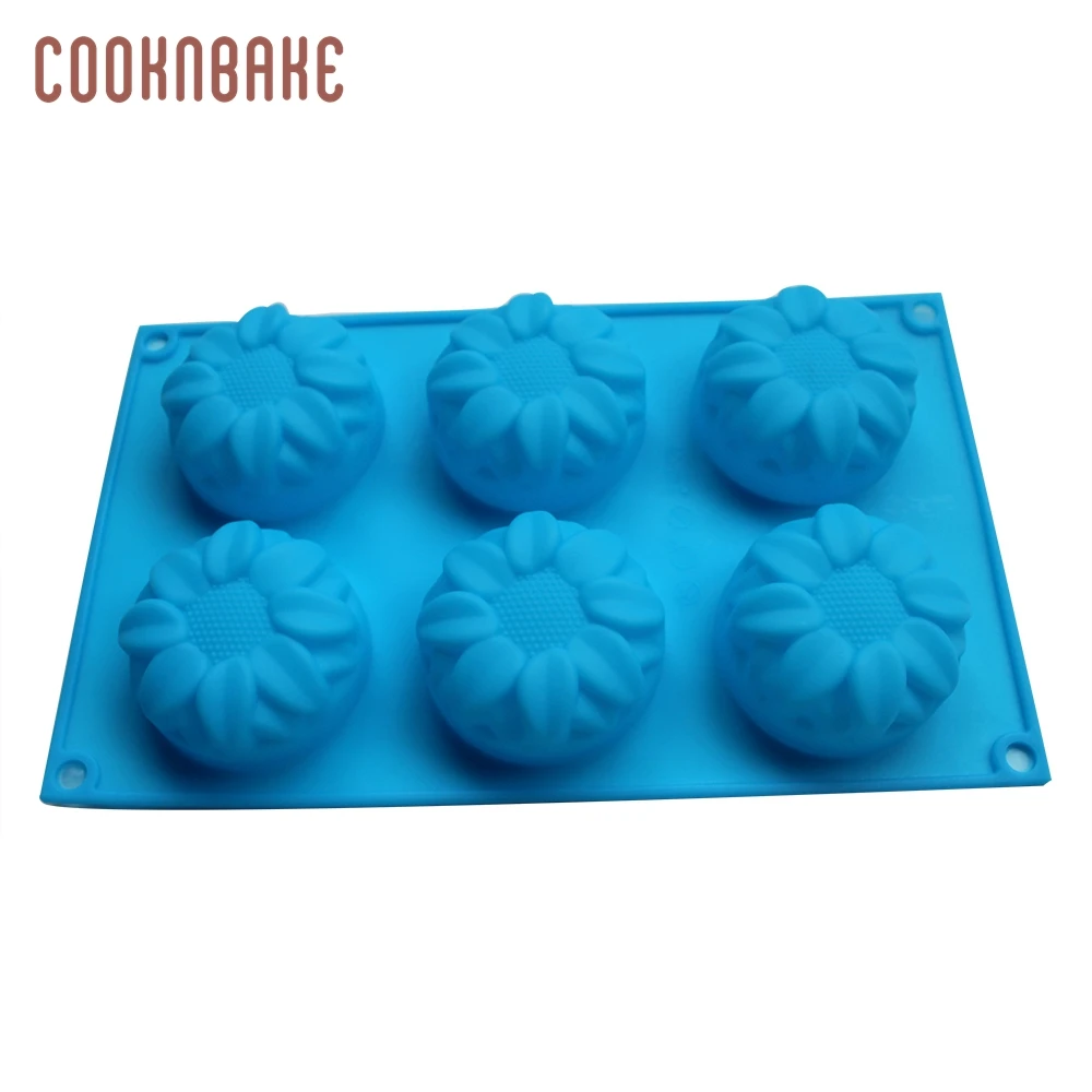 COOKNBAKE 6 решеток подсолнухи силиконовая форма для торта мыло ручной работы желе