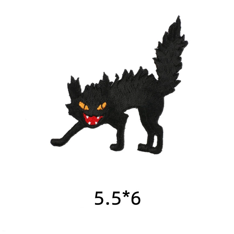 Нашивки с аппликацией из мультфильма Death Shead паук паутина Хэллоуин черная кошка