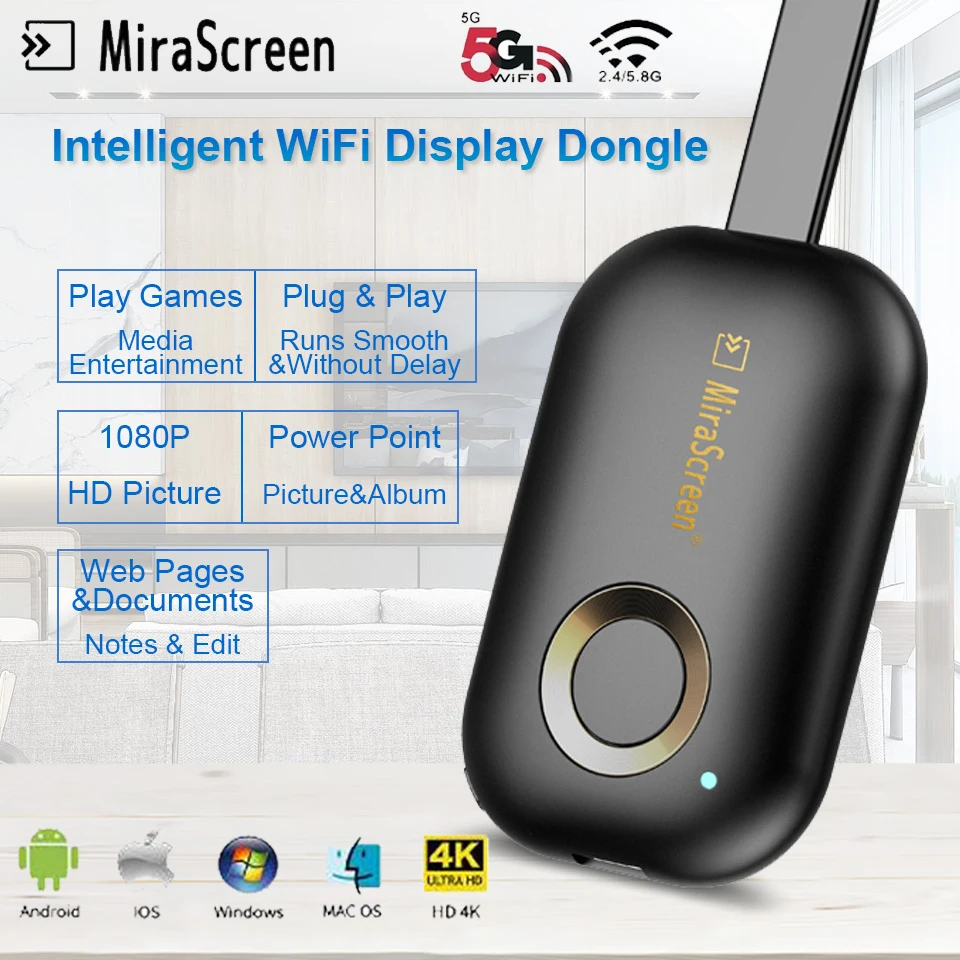MiraScreen G9 2 4/5G WiFi Дисплей Dongle приемник 1080P HD TV Stick PC DLNA AirPlay HDMI Android Stick|SmartTV-стики и
