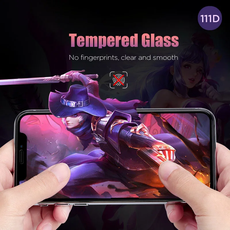 111D Screen Protector Safety Film Tempered Glass for iPhone 11 12 Pro X Xr Xs Max Protective 7 8 6 6S Plus 5 5S SE | Мобильные