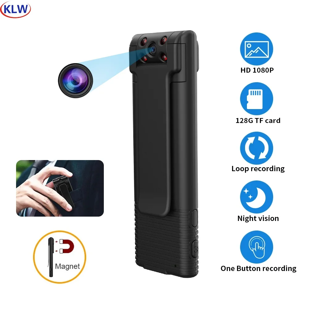 

KLW B21 1080P HD Imported Lens Loop Suport 128G TF Card Function Night Vision Mini Aeral Sports Camera Digital Vedio Recording