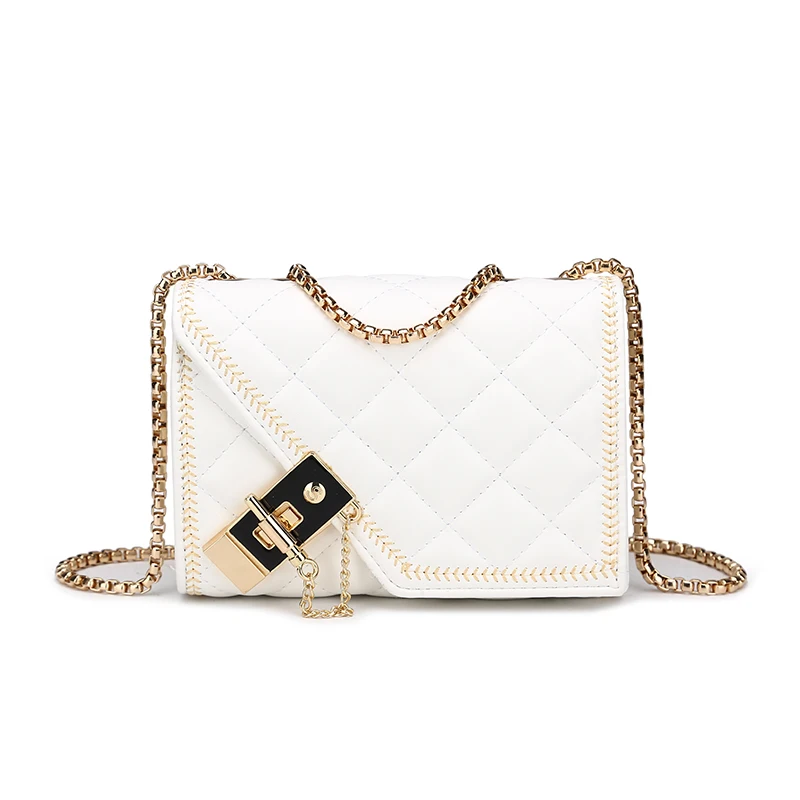 

Women Shoulder White Gold Chain Bag Luxury Handbags Women Bags Designer Version Luxury Wild Girl Small Square Messenger Feminina