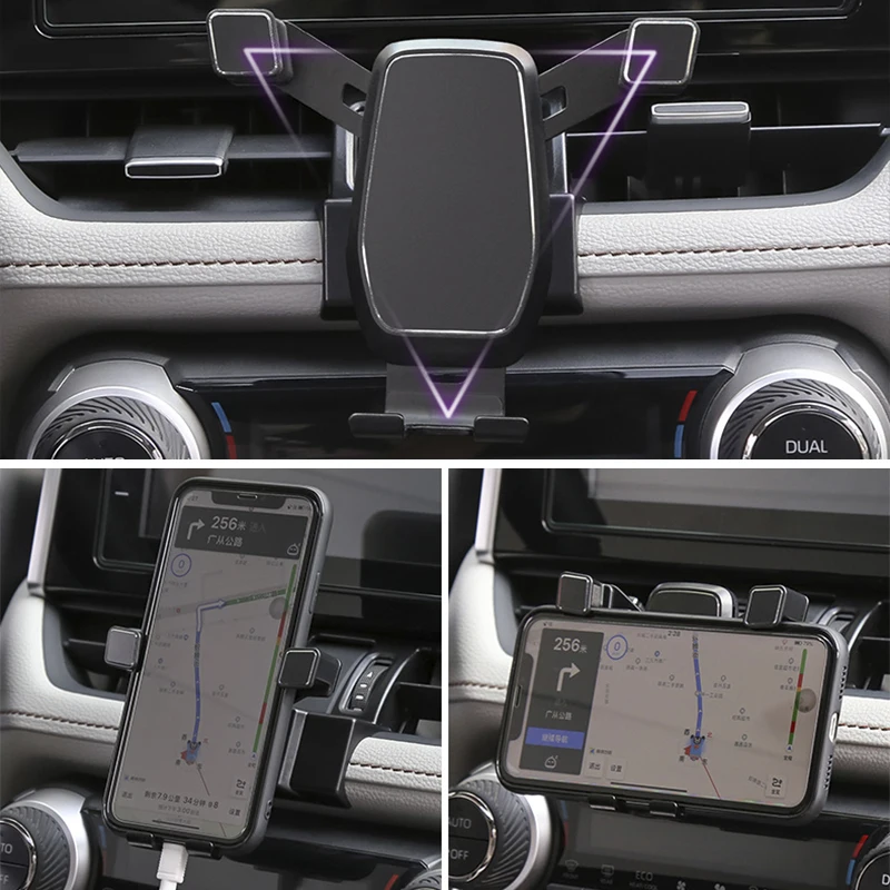 gravity car phone holder dedicated air vent mount clip clamp mobile phone holder for toyota rav4 accessories 2019 2020 free global shipping