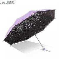 top brand light umbrella women fashion folding rain paradise full blackout flower parasol female girl parasol creative gift