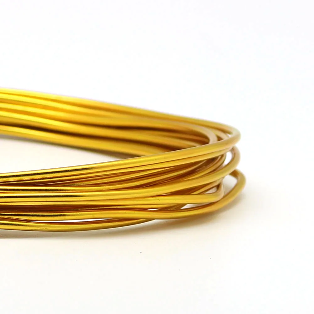 gold 1 мм/1,5 мм/2 мм/2,5 мм алюминиевая проволока для изготовления украшений для самостоятельного изготовления ювелирных изделий алюминиевая проволока Посеребренная позолоченная Бисероплетение - Цвет: gold