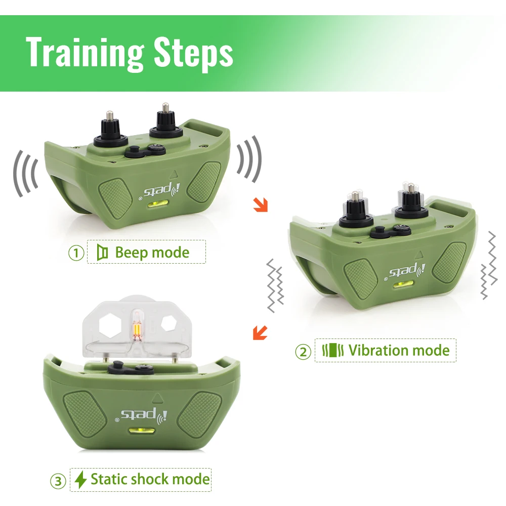 Ipets 618-2 800M Dog Training shock collar Remote Waterproof and Rechargeable Collar | Дом и сад