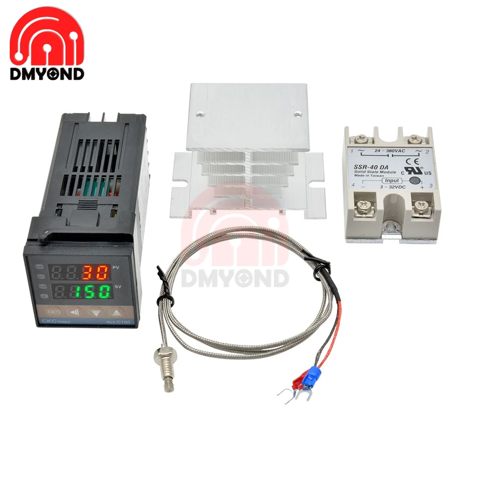 Цифровой регулятор температуры Rex C100 Ssr ПИД-регулятор термостат + 40A SSR реле K