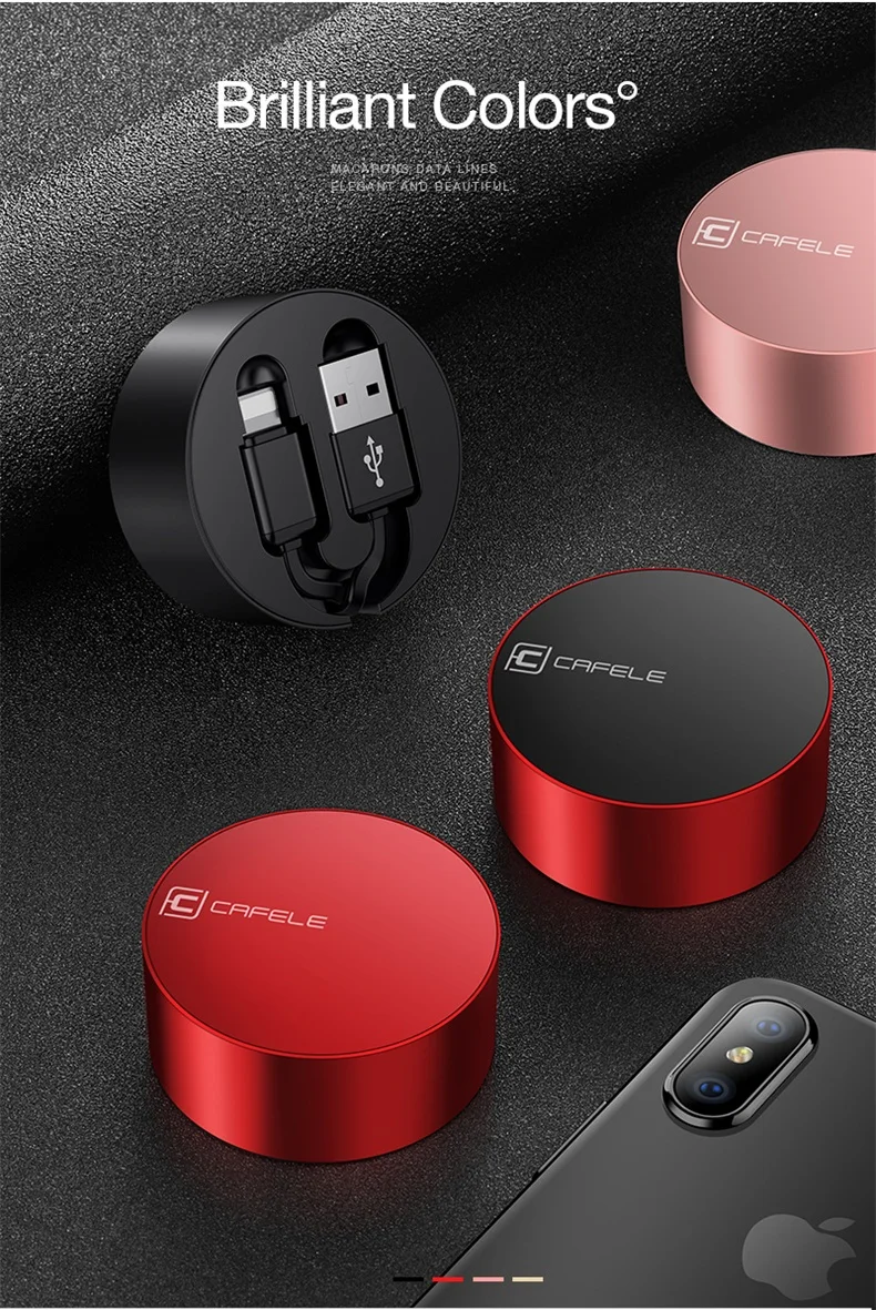 CAFELE Выдвижной USB кабель для iPhone X XI XS MAX usb кабель для зарядки для iPhone XIR XR 7 8 Plus мини портативный телефонный провод для передачи данных