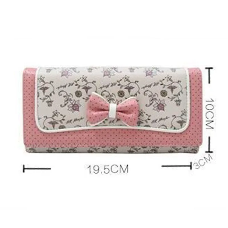 Милый кошелек с бантом маленькие свежие кавайные женские модные кошельки для