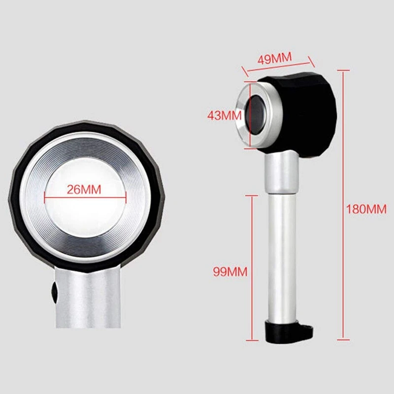 Ручное увеличительное стекло 45X металлические лупы с калибровкой|Лупы| |