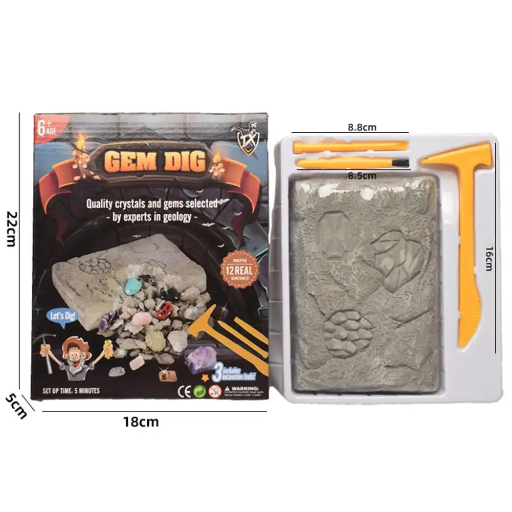

Kids Gemstone Dig Stem Science Kit DIY Mining Excavation Toys for Boys Girls Gift