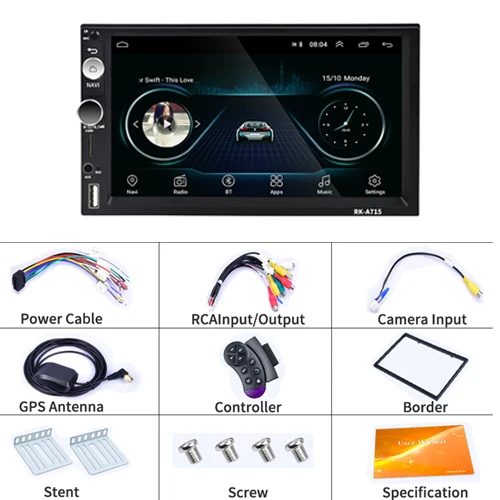 Car Radio Only AMPrime 2 Din Android автомобильный радиоприемник " HD сенсорный экран gps wifi Автомобильный мультимедийный плеер Bluetooth fm-радио Авторадио MirrorLink стерео - Цвет: Car Radio Only