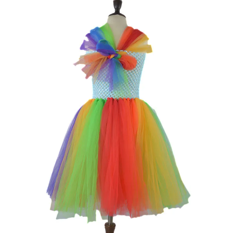 Детское Радужное платье-пачка для девочек детское фатиновое с изображением