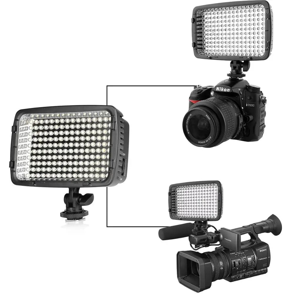 Светодиодная лампа Meike MK160 для камеры Nikon D70 D90 D300 D600 D3000 D3100 D3200 D5000 D5100 D5200 D7000 D7100