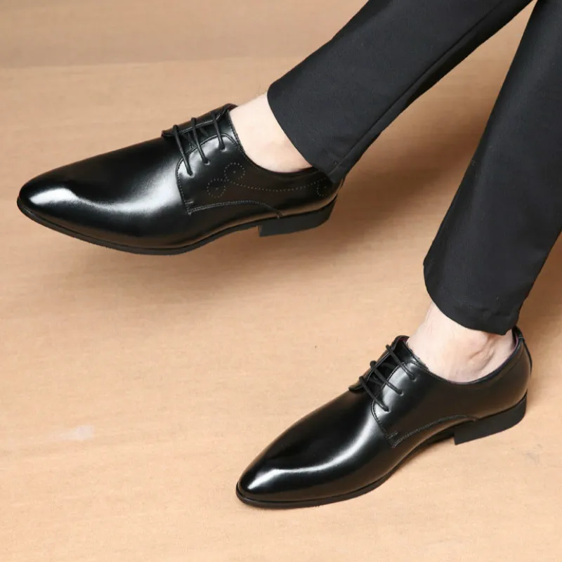 

shoes men Dress Leather Shoes wedding Lace-Up formal shoes men Business sapato social masculino zapatos de hombre