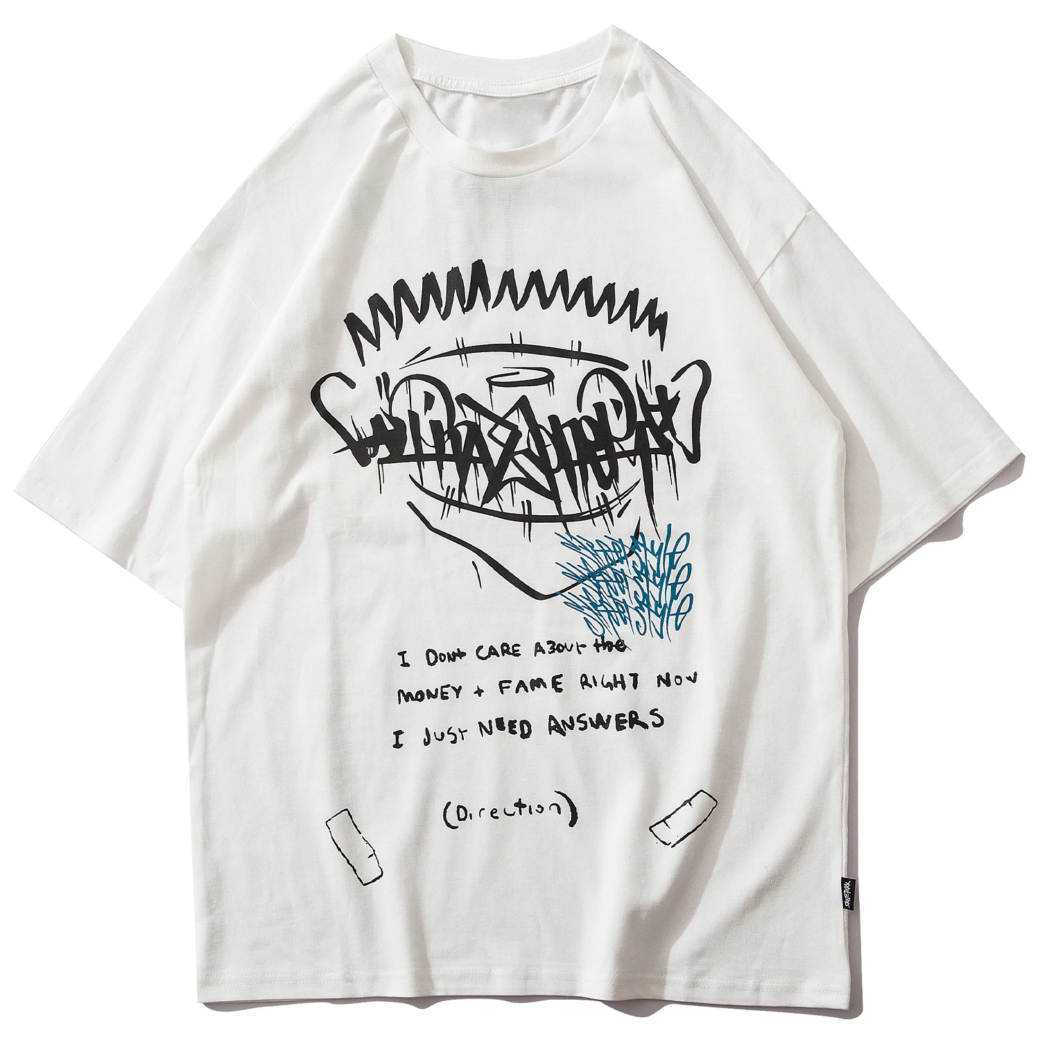 Мужская футболка с коротким рукавом и принтом граффити в стиле Харадзюку | одежда