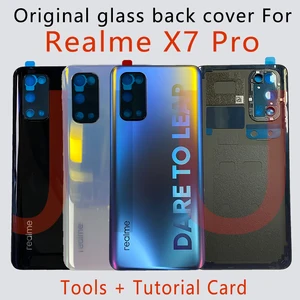 new back battery cover housing door rear case for oppo realme x7 pro x2pro with camera frame glass lens adhesive original free global shipping