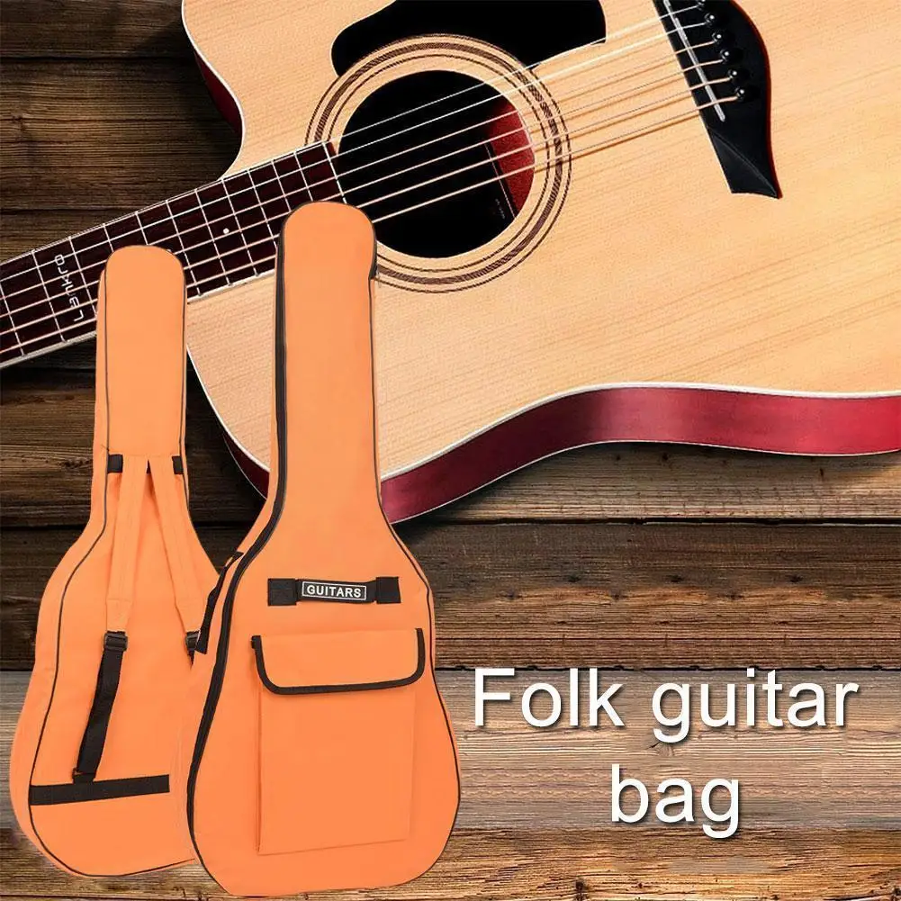 

40/41 дюймовый рюкзак для народной гитары с двойным плечевым ремнем, Классический рюкзак для акустической гитары высокого качества, черный мя...