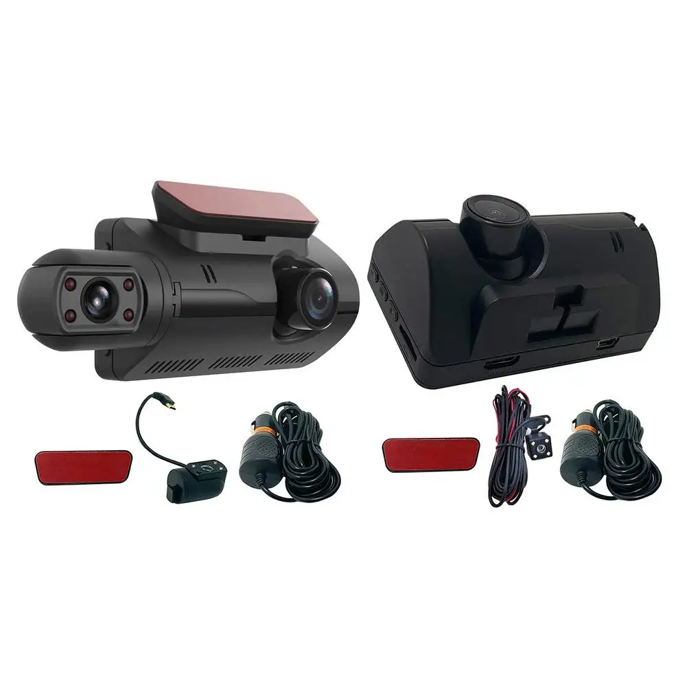 

Автомобильный видеорегистратор с 3-дюймовым экраном и двумя задними камерами HD 1080P, автомобильная камера ночного видения с G-датчиком и цикл...