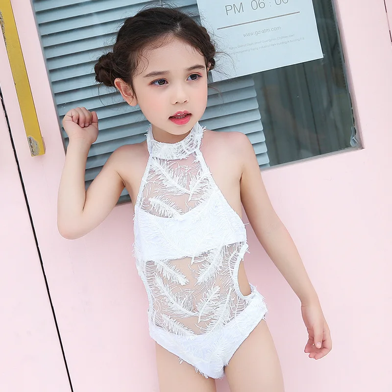 Новое поступление детский купальник сексуальный милый сиамский треугольный