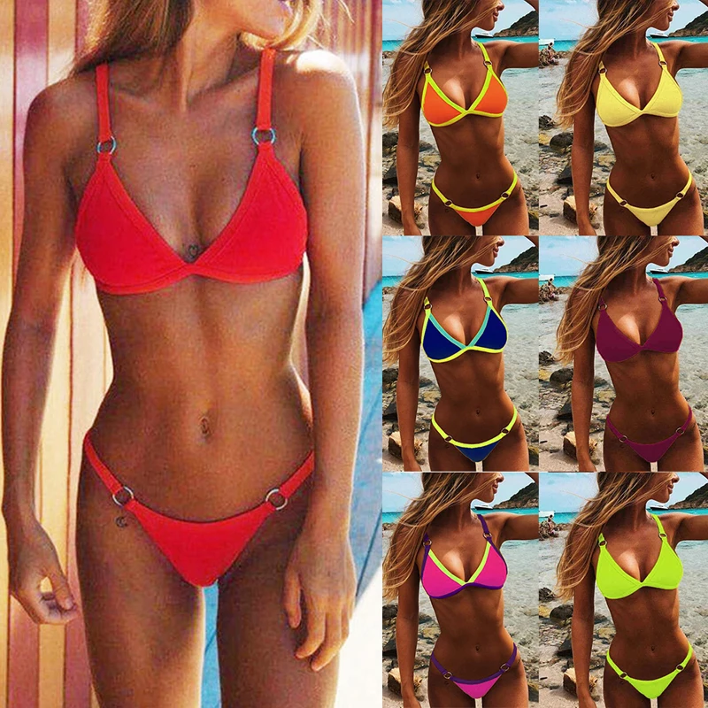 2020 женский купальник бикини мини без воротника сексуальный купальный костюм