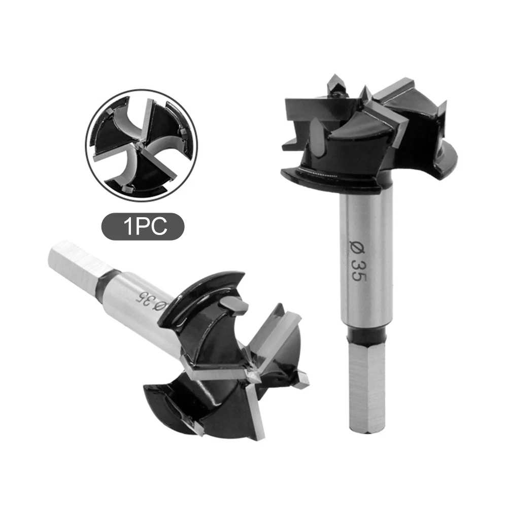 

35mm Three-Blade Woodworking Hole Opener Drill Bit Hole Cutter hard alloy High Speed Steel Opener Milling Cutter