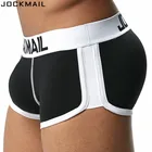 JOCKMAIL бренд повышение, мужское нижнее белье, трусы-боксеры с изображением Мужские Шорты для купания с сексуальное выпуклость, легкие, с мешочком для пениса, передний + задний Двойная съемная пуш-ап чашки