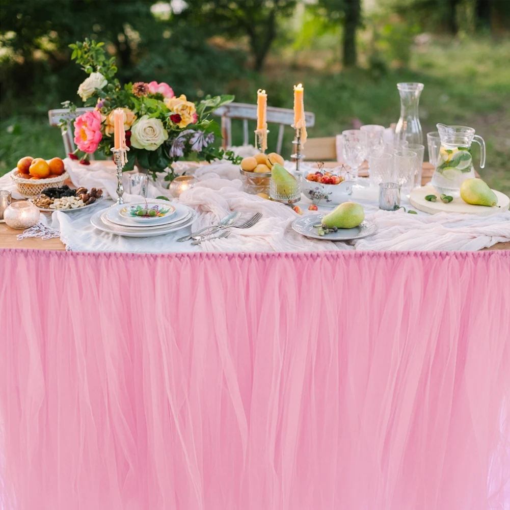 1 шт. юбка пачка для стола фатиновая посуда торжества Свадебные украшения