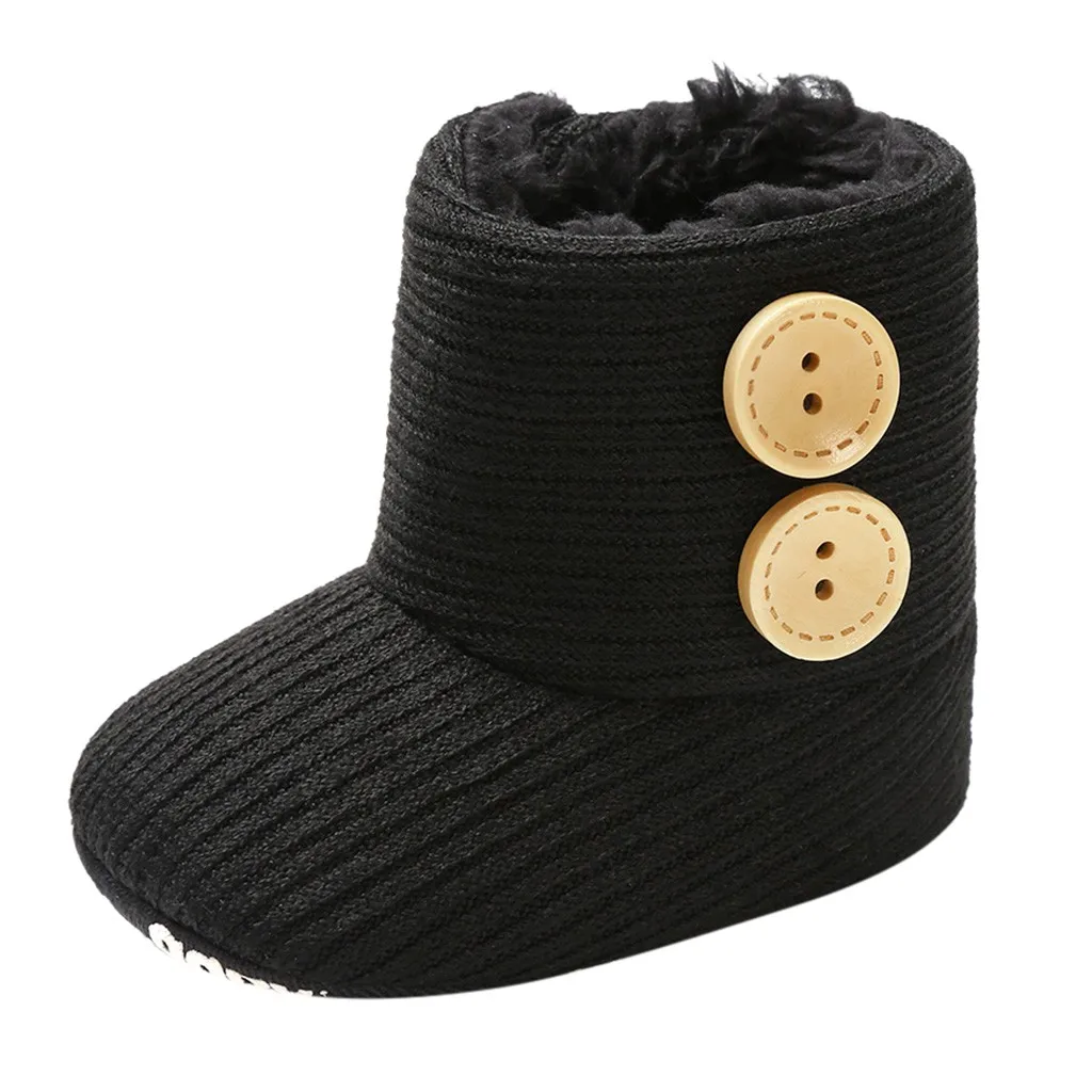 Toddler Kids Baby Girls Boys Winter Warm Solid Button Snow Boots Bootie Shoes kids shoes children детская обувь для девочек#G30